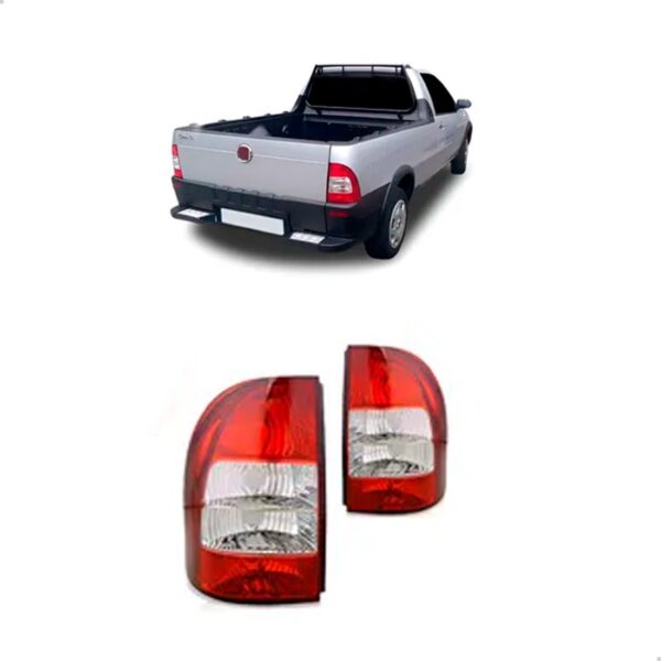 Jogo Sinaleira Farol Traseiro Pickup Para Strada 2005 A 2007 Vermelho