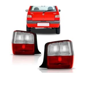 Par Lanterna Traseira Uno Mille Fire Economy 2004 A 2013 Ambos Lados Vermelho
