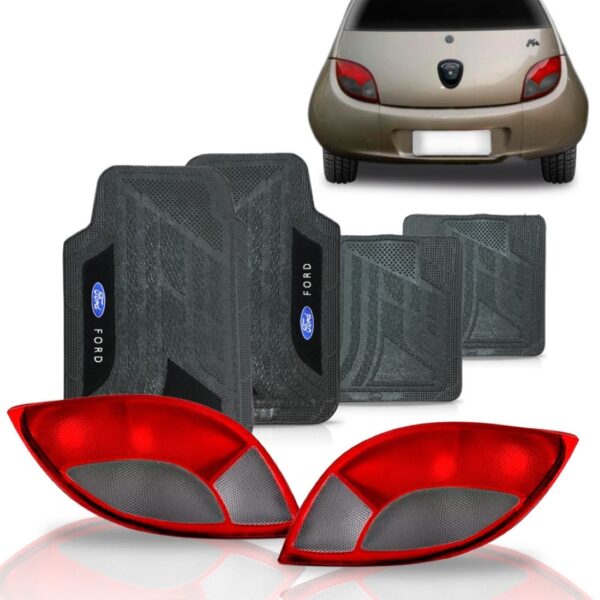 Par Lanterna Ka 1998 1999 2000 Fume + Jogo Tapete Pvc Preto