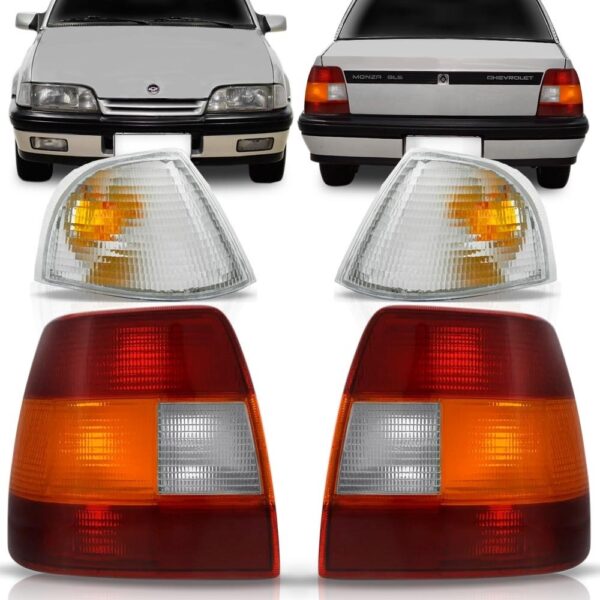 Kit Lanterna Monza 91/96 Tricolor + Sinaleira Cristal Lanterna + Pisca