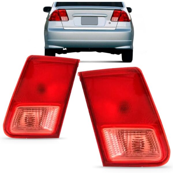 Par Sinaleira Traseira Para Honda Civic 2001 2002 Tampa Mala Vermelho