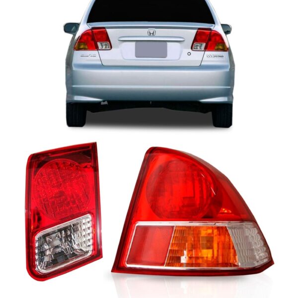 Kit Lanterna Civic 2003 2004 2005 2006 Canto E Tampa Ld Direito Vermelho