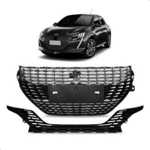 Kit Grade Peugeot 208 Diamante 2020 A 2024 Pontos Cromados  Fosco