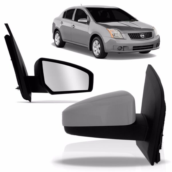 Par Retrovisor Sentra 2007 2008 2009 Eletrico Capa Preta