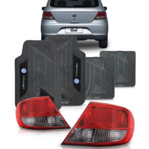 Par Sinaleira Gol G5 Fume + Jogo Tapete Pvc Preto