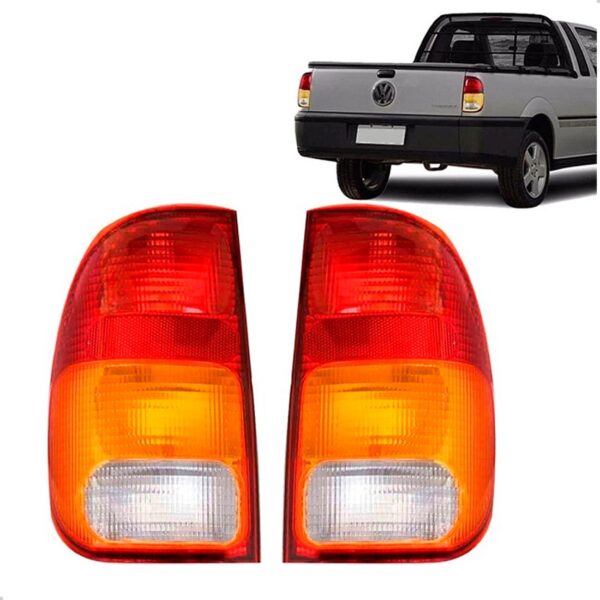 Par Lanterna Traseira Para Saveiro Gii 1997 A 2005 Tricolor