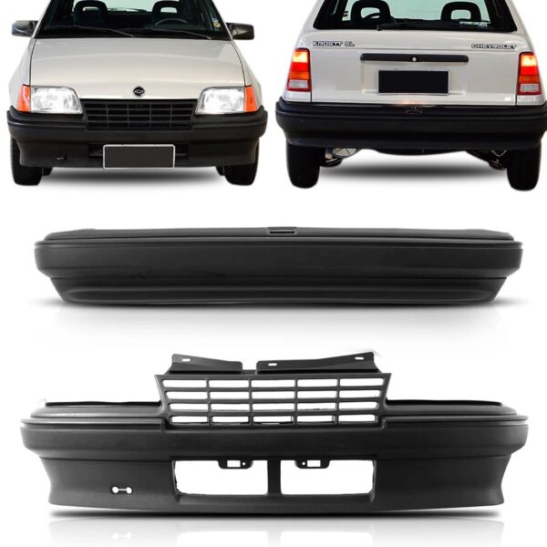 Kit Parachoque Kadett 89 Até 1995 Preto Dianteiro E Traseiro