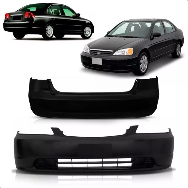 Kit Envolvente Civic 2001 2002 2003 Dianteiro E Traseiro - Preto