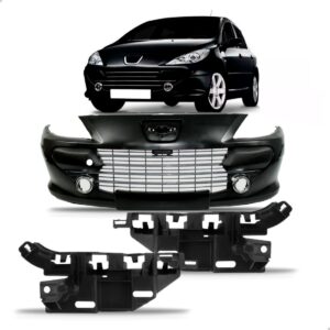 Kit Envolvente + Guia Para Peugeot 307 2007 A 2012 1a Linha  Preto