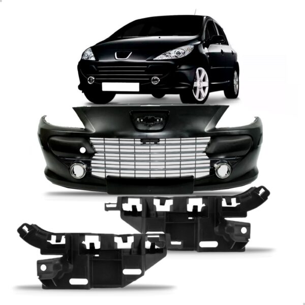 Kit Envolvente + Guia Para Peugeot 307 2007 A 2012 1a Linha  Preto