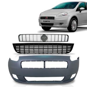 Parachoque Punto C/ Grade Superior E  07 08 09 10 11 Novo Preto
