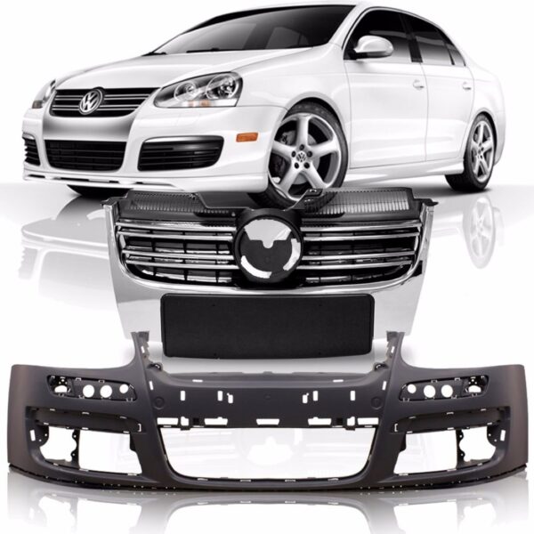 Parachoque Jetta 2007 A 2010 Com Grade Cromada Central