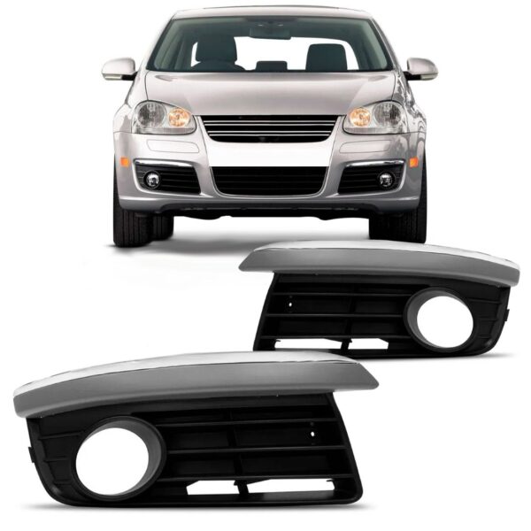 Par Moldura Milha Jetta 07/10 C/aux Friso Cromado Preto