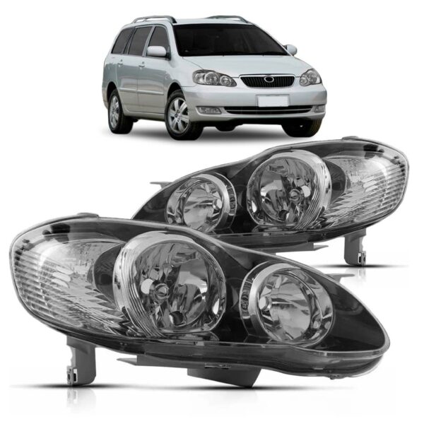 Par Farol Corolla Fielder 03 04 05 06 07 Mascara Negra Direito E Esquerdo