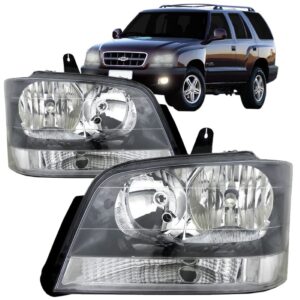 Par Farol S10 Blazer Pitbull 2009 2010 2011 Máscara Cinza Direito E Esquerdo