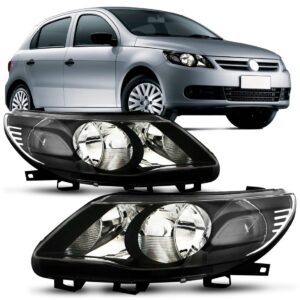 Par Farol Gol G5 2008 A 2013 Mascara Negra Foco Duplo