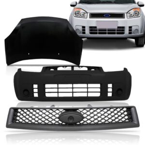 Kit Fiesta 2008 09 2010 Capo + Grade Dianteira + Parachoque Preto