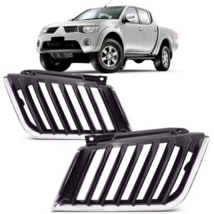 Par Aplique Do Parachoque L200 Triton Ano 2007 08 2009 2010 Preto