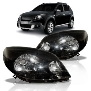 Par Farol Sandero Stepway Ano 2012 2013 2014 Negra Vibe Direito E Esquerdo