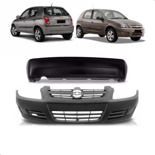 Par Parachoque Celta 2007 2008 2009 2010 2011 Preto Liso - Preto
