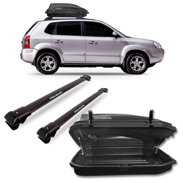 Kit  Maleiro 270 Litros + Travessa Teto Tucson Preto Preto