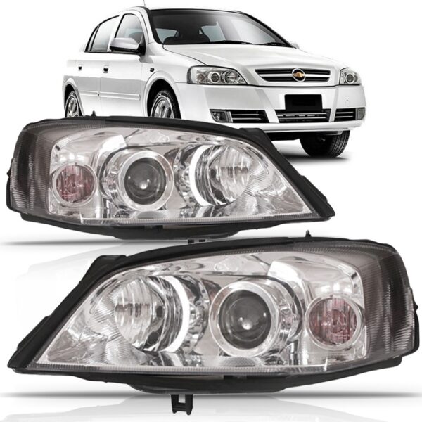 Par Farol Astra Sedan Hatch 2003 A 2012 Foco Duplo Cromado