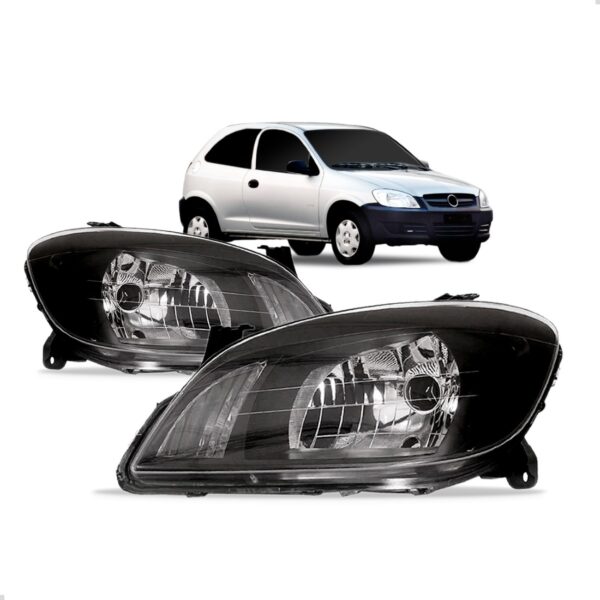Par Farol Celta Prisma 2007 2008 2009 A 2012 Mascara Negra Direito E Esquerdo