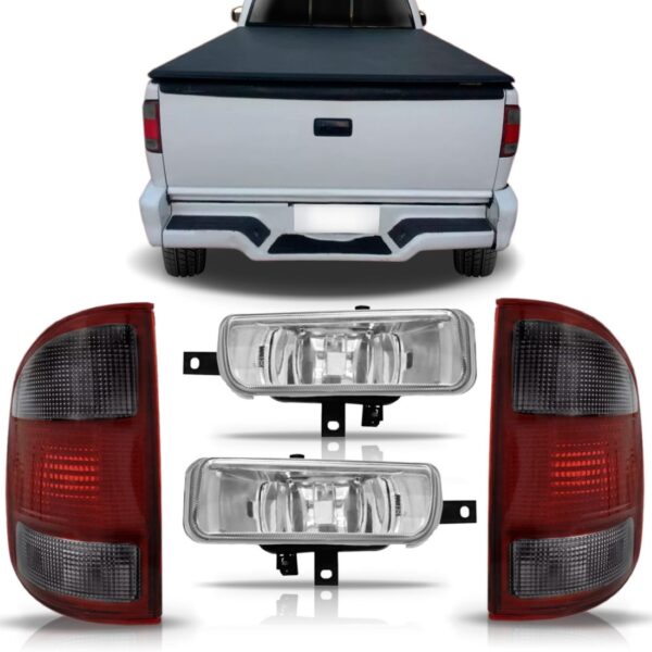 Kit Lanterna S10 1995 A 1998 Fume + Par Farol Milha Neblina Acrílico