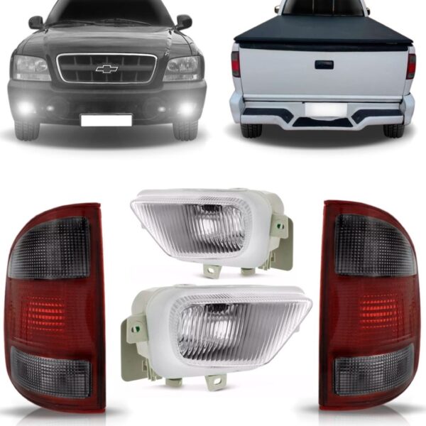 Kit Lanterna S10 1999 A 2000 Fume + Par Farol Milha