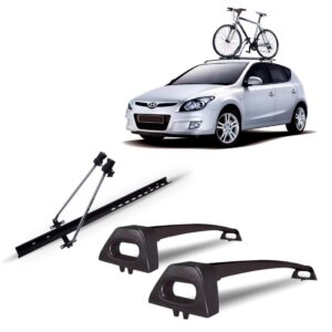 Rack Teto Para Hyundai I30 09 10 11 12 Preto + Suporte Bike Preta