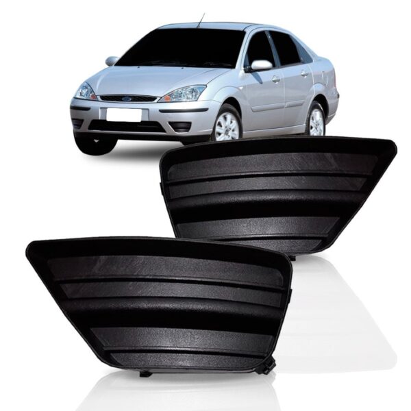 Par Moldura Farol Milha Ford Focus 2004 05 06 2007 Fechada Preto