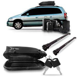 Kit Travessa Zafira Larga Preta Com Bau Maleiro 350 Litros Preto