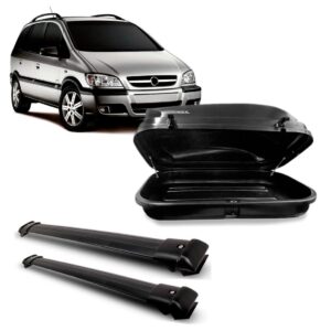 Kit Travessa Zafira Larga Preta Com Maleiro 600 Litros Preto