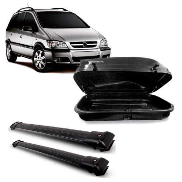 Kit Travessa Zafira Larga Preta Com Maleiro 600 Litros Preto