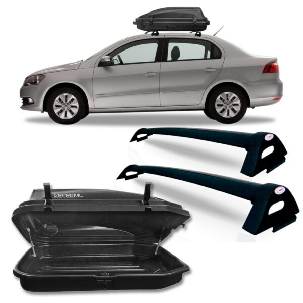 Bagageiro Voyage G6 2013 A 2017 Preto + Maleiro 270 Litros Preta