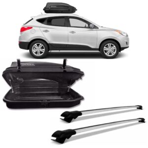 KIT TRAVESSA TETO IX35 HYUNDAI PRATA COM MALEIRO 270 LITROS
