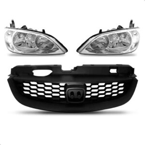 Kit Par De Farois Cristal + Grade Civic 2004 A 2005