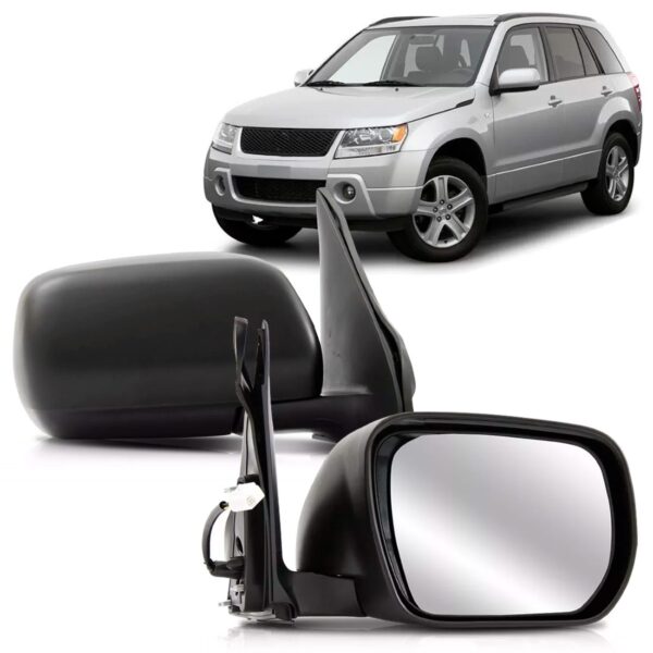 Par Retrovisor Grand Vitara 2008 09 10 A 2012 Elétrico Preto
