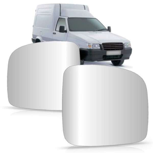 Par Lente Espelho Retrovisor Fiorino 12 13 Vidro C/ Base