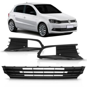 Kit Grade Gol Voyage G6 2015 E 2016 Inferior + Molduras Preto Grade/molduras