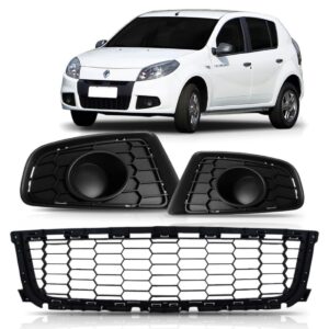 Tela Frontal Sandero 2012 13 14 Inferior + Molduras Preto