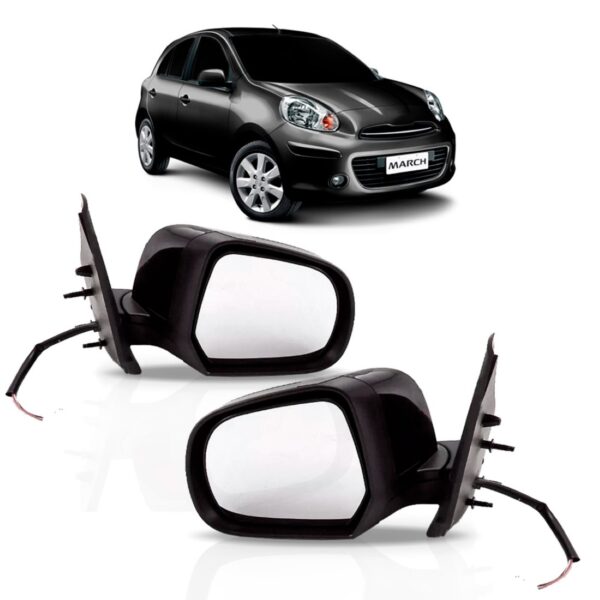 Par Retrovisor Nissan March 2011 2012 2013 Eletrico View Max