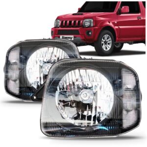 Par Farol Para Suzuki Jimny 2001 A 2012 Máscara Cromada