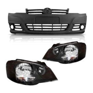 Kit Golf 2007 À 2012 Parachoque + Par Farol Máscara Negra.