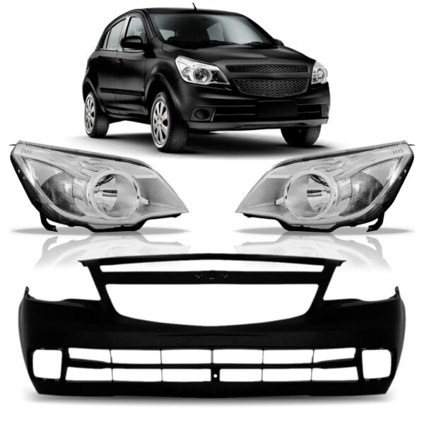 Kit Envolvente Agile Montana 2009 A 2014 Par Farol Cromado - Preto