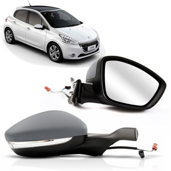 Par Retrovisor Peugeot 208 13 14 A 16 Com Sinaleira Eletrico