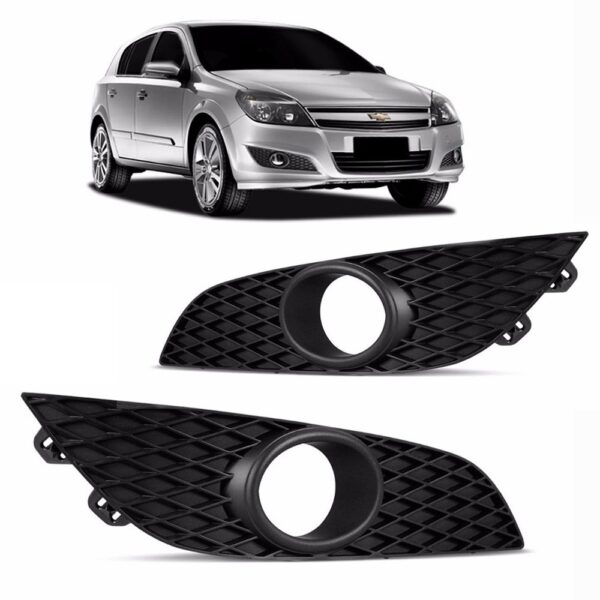 Par Grade Do Farol Milha Vectra 2009 2010 2011 2012 C/ Furo Preto