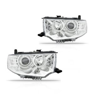 Kit Faróis Pajero Dakar 12 13 14 L200 + Par Grades Cromadas