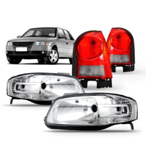Kit Par Farol Cromado + Sinaleira Fume Gol G4 2003 A 2009