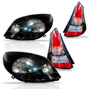 Kit Lanternas Sandero Stepway Fume + Par Farois Negro 12/15